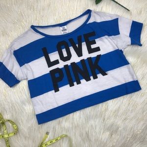 VS PINK striped crop top